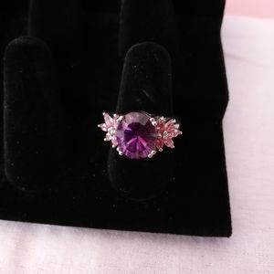 Amethyst and Pink Topaz Ring